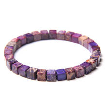 Colorful Natural Stone Emperor Jaspers Beads Bracelet Fashion Square Tube Gem Stone Beads Bracelet Bangles for Women Men Jewelry 2024 - buy cheap