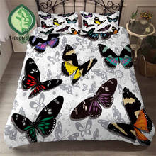 HELENGILI-Juego de cama 3D con estampado de mariposa, ropa de cama con funda de almohada, Textiles para el hogar # YC-190 2024 - compra barato