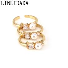 10Pcs Charm Gold-color Rings For Woman CZ Zircon Pearl Knuckle Finger Rings New Anillos Mujer Jewelry Gifts 2024 - buy cheap