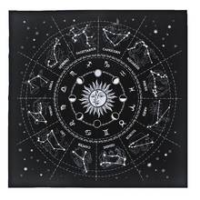 Toalha de mesa de tarô de flanela, 49*49cm, estrela, adivinhação, 12 constelações, astrologia para magistas, jogos de tabuleiro diários 2024 - compre barato