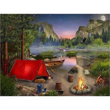 Pintura de diamantes redondos/cuadrados, kits de punto de cruz 5D, bordado de diamantes, paisaje de Camping, manualidades, costura, decoración del hogar 2024 - compra barato