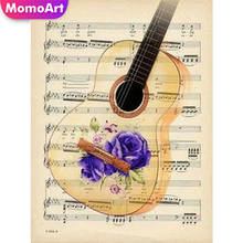 MomoArt-pintura con diamantes, punto de cruz, guitarra, imagen de diamantes de imitación, bordado de diamantes, mosaico, venta, Kits completos de arte escénico para pared 2024 - compra barato