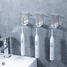 Accesorios de baño de acero inoxidable sin perforaciones, taza para cepillo de dientes montado en la pared, soporte para taza de pasta dental 2024 - compra barato