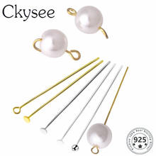 Ckysee 10pcs/lot Real Pure Solid 925 Sterling Silver Needle Pins for DIY Jewelry Making Findings Earring Necklace Connector Part 2024 - buy cheap