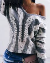 VITIANA Women Casual Knitted Sweater Autumn Spring 2021 Female Long Sleeve Pullovers Striped Loose Top Femme Clothes Dropshiping 2024 - buy cheap