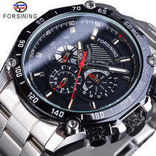 Forsining Date Display Luminous Hands Complete Calendar Men's Automatic Watches Top Brand Luxury Silver Stainless Steel Bracelet 2024 - buy cheap