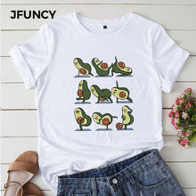 JFUNCY, женская футболка, женские хлопковые футболки, женские Мультяшные футболки с авокадо, с графическим принтом, женские футболки, плюс размер, Harajuku, топы 2024 - купить недорого