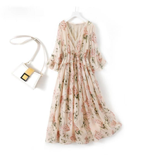 Korean Fashion Summer Dress 2021 100% Silk Dress Floral Elegant Dresses for Women Casual Midi Clothes Vestido De Mujer Pph4109 2024 - buy cheap