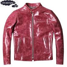 Spring Autumn Lightweight Zipper Motorcycle Jacket Mens 100% Genuine Leather Coat Male Fashion New Brand Red Jackets 2024 - buy cheap