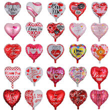 Globos de helio de aluminio para decoración de boda, globos de corazón de 18 pulgadas, Día de San Valentín, te quiero, 10 unids/lote 2024 - compra barato