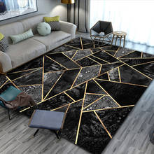 Современные роскошные ковры с черным золотым мрамором для гостиной, спальни, большие коврики, зеленый геометрический 3D коврик с принтом, Домашний напольный коврик 2024 - купить недорого