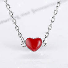 925 Sterling Silver Delicate Red Love Heart Pendant Necklace For Women Link Chain Jewelry Christmas Gifts Dropshipping S-N198 2024 - buy cheap