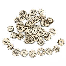 50PCS Mixed Flower Wooden Decorative Buttons Suitable for Sewing Clip Arts and Crafts Multicolor 2024 - buy cheap