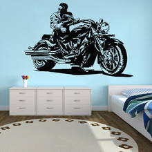 Pegatina de pared para motocicleta, calcomanía de vinilo de carreras deportivas, decoración del hogar para motociclista, Mural de caballero 2024 - compra barato