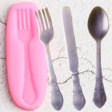 3D Fork Spoon knife Silicone Molds DIY Party Cupcake Topper Fondant Cake Decorating Tools Candy Clay Chocolate Gumpaste Moulds 2024 - buy cheap