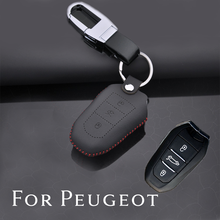 For Citroen C4 For Peugeot 208 508 3008 Leather Smart Remote Car Key Case Cover Bag Protector Accessories Keychain Shell 2024 - buy cheap