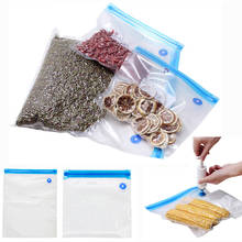 Sacos de vácuo reutilizáveis para congelar sacos de vedação de armazenamento de alimentos conjunto ziplock freezer saco com bomba de mão saco de vedação clipes 2024 - compre barato