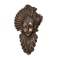 Artesanal de bronze abstrata escultura parede pavão máscara estátua mural estatuetas do vintage alívio arte decoração 2024 - compre barato