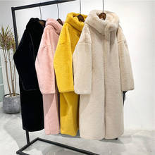 Female Winter New Faux Rabbit Fur Coat Thick Warm Flocking Women Luxury Long Fur Jacket Hooded Plus Size Parka Plush Coats LY708 2024 - buy cheap
