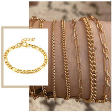 Women's Chic Flat Snake Chain Herringbone Bracelets Minimalist Stainless Steel Dainty Gifts Jewelry for Lady Female Adjustable 2024 - buy cheap