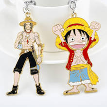 dongsheng Anime One Piece Monkey D. Luffy Keychain Keyrings Metal Key Ring llaveros Key Chain Chaveiro Anime Jewelry 2024 - buy cheap