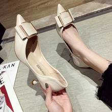 Women's shoes high heel stiletto 2019 new autumn pointed shallow mouth buckle evening dinner shoes 2024 - buy cheap