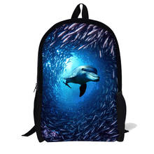 Printing Ocean Dolphin School Bag for Teenager Girls Trendy Fashion Primary Kids Schoolbags Children Bookbags Blue 2024 - buy cheap