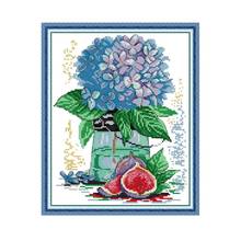 Joy Sunday Cross Stitch Paintings Hydrangea and Figs Patterns 14CT 11CT Counted Printed Fabric DMC DIY Embroidery Needlework Set 2024 - buy cheap