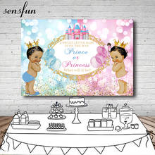 Sensfun gênero personalizado revelar backdrops para estúdio de fotos príncipe ou princesa gêmeos festa de aniversário fotografia fundos 2024 - compre barato