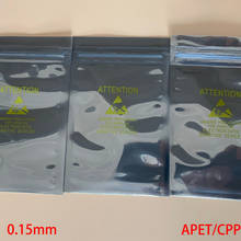 6*9cm 6x9cm 6*15mm 6x15cm AL APET CPP Self Seal ZipLock Zip Lock Translucent ATTENTION Printed ESD Anti Static Pouch Storage Bag 2024 - buy cheap