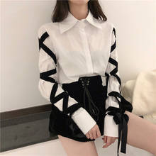 2020 Autumn New Lapel Long-Sleeved Bandage Woven Shirt Female Fashion women tops 2024 - buy cheap