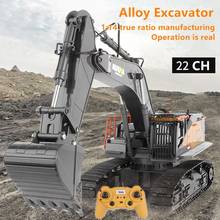 Realistic Simulation RC Excavator 680 Degree Rotation 22-CH Alloy Bucket Flexible Boom LED Light 30Mins Endurance Alloy RC Truck 2024 - buy cheap