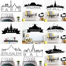 Carved Paris Tanzania Bali Vinyl Stickers For Kids Rooms Diy Home Decoration Accessories Car Decals 2024 - buy cheap