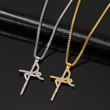 Religion Cross Pendant Necklace Shine Ice Cubic Zirconia Women Charm Collar Necklace Fashion Temperament Clavicle Chain 2024 - buy cheap