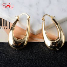 Sunny Jewelry 2021 New Fashion Copper Hoop Earrings For Women Hollow Large Style High Quality For Wedding Party Gifts Trendy 2024 - buy cheap