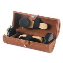 Leather shoes care set of 6 pieces, shoehorn, shoe polish, shoe brush, cleaning cloth, sponge brush, sponge wipe  2024 - buy cheap