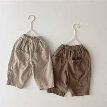 Pantalones cruzados de pana para niños pequeños, estilo coreano, otoño, invierno, 2020 2024 - compra barato