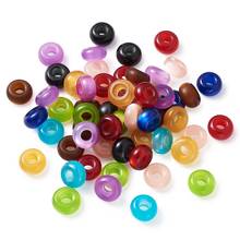 Imitação de miçangas europeias 100 peças, contas para fazer joias, faça você mesmo de cores mistas 14x9mm, furo: 4.5mm 2024 - compre barato