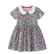 Vestido de verano para bebé, para niña pequeña, fiesta de princesa, tutú con estampado Floral completo, vestidos para niño, ropa escolar informal 2024 - compra barato