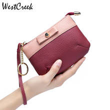 WESTCREEK Brand Lady Cute Bow Wristband Small Wallets Genuine Leather Fashion Mini Coin Purse for Women with Key Ring 2024 - buy cheap