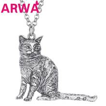 Colar arwa antigo de liga de prata, elegante, gatinho, gatinho, pingente de corrente, jóias de metal de animais para mulheres, adolescentes, presente de enfeite 2024 - compre barato