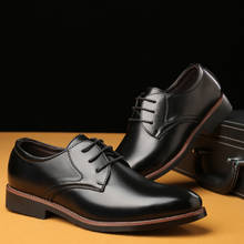 Mazefeng-zapatos formales de cuero con cordones para hombre, calzado de trabajo elegante, estilo Retro, a la moda, envío directo 2024 - compra barato