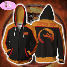 COFUN Game Mortal Kombat Cosplay Dragon Badge Zipper Hoodie Men and Women Casual Sports Sweater Anime Apparel 3D Print New 2024 - buy cheap