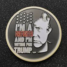 Newest 2020 Trump Firefighter Gold Coin I AM A FIREFIGHTER AND I AM VOTING FOR TRUMP Commemorative Gold Plated Coins 2024 - buy cheap