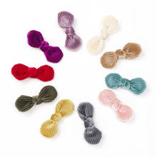 Boutique 20pcs Fashion Cute Corduroy Bow Hair Clips Solid Color Bowknot Hairpins Princess Headwear Hair Accessories for Girls 2024 - buy cheap