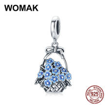 necklace pendant Flower Basket charm blue enamel beads fit bangle women fine jewelry sterling silver 925 accessories gift making 2024 - buy cheap