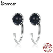 bamoer Authentic 925 Sterling Silver Deep Night Sky Stud Earrings for Women Plated platinum Silver Women Jewelry SCE950 2024 - купить недорого