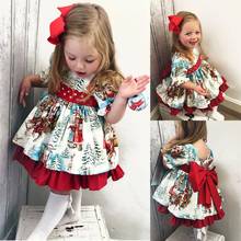 2021 New Fashion Christmas Princess Dress Baby Girl Clothes Printing Bowknot Dress Baby Girls Dress For Girl Suit 1-5 Year Old 2024 - buy cheap