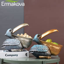 ERMAKOVA-estatuilla de tucán nórdico, adorno de joyería, almacenamiento de llaves, escultura de pájaro, decoración de escritorio para el hogar, regalo 2024 - compra barato