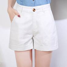Summer Large Size bermuda Shorts Women Slim Lady Casual Wide Legs Short Pants Cotton Solid White Khaki Black Shorts Female 2024 - buy cheap